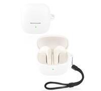 Yystao - Custodia per auricolari Baseus Bass BS1 NC, in morbido silicone, con cordino, antipolvere, antiurto e durevole, colore: Bianco