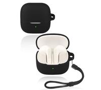Yystao - Custodia per auricolari Baseus Bass BS1 NC, in morbido silicone, con cordino, antipolvere, antiurto e durevole, colore: Nero