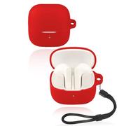 Yystao - Custodia per auricolari Baseus Bass BS1 NC, in morbido silicone, con cordino, antipolvere, antiurto e durevole, colore: Rosso
