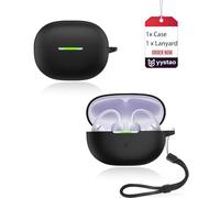 yystao Custodia per auricolari SHOKZ OpenDots Air, custodia in silicone morbido con cordino, custodia antiurto antigraffio, nera