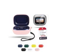 yystao Custodia protettiva per cuffie JBL LIVE Buds 4/Beam 4/Flex 4, in morbido silicone con cordino e 2 pellicole protettive in TPU, custodia antiurto e antigraffio, rosa