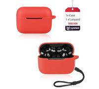 yystao Custodia protettiva per cuffie Razer Hammerhead V3 X HyperSpeed, in morbido silicone con cordino, custodia antiurto e antigraffio, rosso