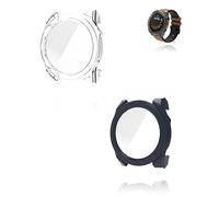 Yystao - Custodia protettiva per Garmin fēnix 8 GPS 51 mm, con pellicola protettiva in vetro 9H, colore: Blu trasparente