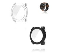 Yystao - Custodia protettiva per Garmin fēnix 8 GPS 51 mm, con pellicola protettiva in vetro 9H, colore: Nero trasparente