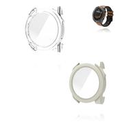 Yystao - Custodia protettiva per Garmin fēnix 8 GPS 51 mm, con pellicola protettiva in vetro 9H, colore: Bianco trasparente