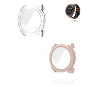 Yystao - Custodia protettiva per Garmin fēnix 8 GPS 51 mm, con pellicola protettiva in vetro 9H, colore: Rosa trasparente