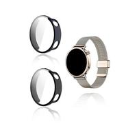 yystao - Custodia rigida per smartwatch Xiaomi Watch S4 da 41 mm, in policarbonato rigido con protezione per lo schermo in vetro temperato 9H, copertura completa, colore: nero e blu, confezione da 2