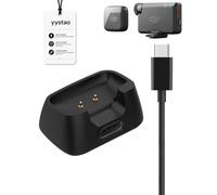 yystao Stazione di ricarica per DJI Mic Mini microfono lavalier wireless, stazione di ricarica magnetica USB con cavo di ricarica, nero