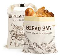 YYSWSAKY 2 Pezzi Sacchetti per Pane in Cera d'Api Riutilizzabili con Cerniera & Manici, Sacchetti di Lino con Cera d'Api per Pane e Prodotti da Forno, 30x40 cm