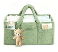 YYSWSAKY Organizer per Pannolini, Organizer Fasciatoio con Scomparti Rimovibili e Maniglie, Portatile Cestino Portaoggetti Bambini, Porta Pannolini per Salviette e Prodotti Neonato