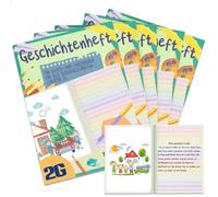 YYSWSAKY Quaderno per scrivere e dipingere, con righe colorate 2G e pagine bianche, quaderno scolastico di seconda 4, 16 fogli, carta 80 g/m², copertina 120 g/m², verde (5 pezzi)