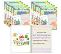 YYSWSAKY Quaderno per scrivere e dipingere, con righe colorate 2G e pagine bianche, quaderno scolastico di seconda 4, 16 fogli, carta 80 g/m², copertina 120 g/m², verde (10 pezzi)