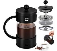 YYTECH Caffettiera a stampa francese con capacità di 600 ml/3-4 tazze doppia parete isolata in vetro borosilicato resistente al calore, piccola pressa per caffè macinato, perfetta come regalo per gli