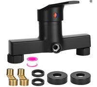 YYTECH Rubinetto doccia monocomando, per doccia, montaggio a parete, con valvola in ceramica, nucleo cromato, rubinetto doccia con presa G ½ per bagno (nero)
