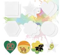 YYTECH Set di 12 tele magnetiche per dipingere, 6 forme, tele magnetiche per colori acrilici, colori a olio, Gouache (7,5 x 7,5 cm)