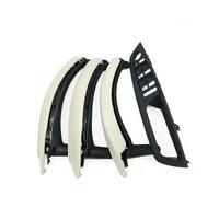 YYTEMD 7 Pezzi Pannello Interruttore Porta Finestra Maniglia Di Trazione Con Rivestimento In Pelle Per X5 X6 E70 E71 2007-2014 copertura maniglia portiera interna dell'auto(RHD Creamy)