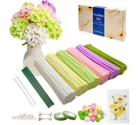 YYUENGTAK Set di 500 pz Scovolini Colorati per Fiori（Spring Garden）,Scovolini Colorati per Lavoretti Rosa e verde,Scovolini Ciniglia,Pipe Cleaner flower con Istruzioni,Pompon,20 Fili per Fiori,Stameni