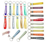 YYUEZHI 24 Pezzi Portachiavi Motivazionale Silicone, Portachiavi Con Frasi Motivazionali, in Tedesco, Braccialetti Motivazionali, Regali per Dipendenti Collega Migliore Amica Maestra (24 Stili)