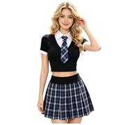 Yyuihri Donna Uniforme Scolastica Donne Il Cosplay Costume Ragazza Preppy | Costume Spettacolo Danza,Costumi Cosplay Anime,Set Festa Tematica,San Valentino,Disco,Abbigliamento Per Night Club,Natale