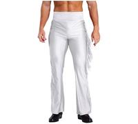 Yyuihri Uomo Pantalone da Danza Moderna Pantaloni Sala Ballo da da Classica | Performance,Dancewear,Con Nappe,Feste Cocktail,Sumba,Attività All'Aperto,Compleanni,Costume Per Halloween,Saggio,Nightclub