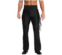 Yyuihri Uomo Pantalone da Danza Moderna Pantaloni Sala Ballo da da Classica | Performance,Dancewear,Con Nappe,Feste Cocktail,Sumba,Attività All'Aperto,Compleanni,Costume Per Halloween,Saggio,Nightclub