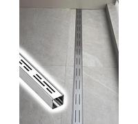 YYULZO Coperture di Scarico in Acciaio Inossidabile for deviatore di grondaia del seminterrato - Set di Scarico a Canale da 1 m con Tappo terminale(100cmx3.5cmx3cm 1 Pack)