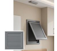 YYULZO Pannello di Accesso allo sfiato con feritoia da 1 Pezzo con Copertura in Rete - Sportello di ispezione in Lega di Alluminio Grigio for Accesso a impianti Idraulici e HVAC(300x300mm)