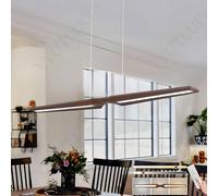 YYUTLUO Lampadario Da Pranzo In Legno Lineare Di Forma Speciale, Telecomando, Dimmerabile, 2 Sorgenti Luminose, Altezza Regolabile, Moderno Minimalista, Soggiorno Sala Da Pranzo (L120*H150cm)