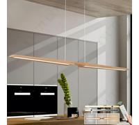 YYUTLUO Lampadario Da Pranzo In Legno Lineare Di Forma Speciale, Telecomando, Dimmerabile, 2 Sorgenti Luminose, Altezza Regolabile, Moderno Minimalista, Soggiorno Sala Da Pranzo (L150*H150cm)