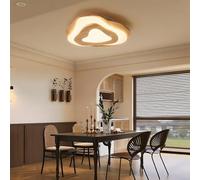 YYUTLUO Plafoniera A LED In Legno, Nuvole Ø45cm 35W=2800lm, Plafoniera Per Cameretta Bambini Dimmerabile, Lampada Da Soggiorno Paralume In Acrilico A Forma Di Cuore, Plafoniera Moderna