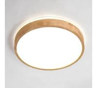 YYUTLUO Plafoniera LED in Legno, Lampada Rotonda in Legno Naturale con Bagliore Superiore a 360° Bianco naturale 4500K, 18W 1600lm Soggiorno Cucina Sala Pranzo Corridoio Casa Ufficio Cameretta(Ø30cm)