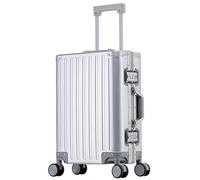 YYW Bagaglio a mano completamente realizzato in alluminio e magnesio, adatto per aeroplani, leggero, con serratura TSA e ruote silenziose, ideale per viaggi d'affari, argento, M/24in
