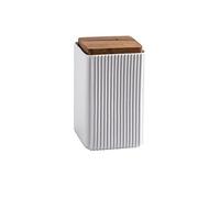 YYW Barattolo quadrato per alimenti, in ceramica, per biscotti, con coperchio ermetico, ottimo contenitore per alimenti per chicchi di caffè, tè, spezie o snack (bianco, di grandi dimensioni, 15 x 9,5