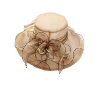 YYWDCAE Donna Cappello da Sole Estate Donne Cappello da Spiaggia della Chiesa Cappelli da Sposa Cerimonia Cappello Larga (I)