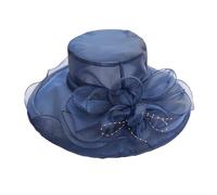 YYWDCAE Donna Cappello da Sole Estate Donne Cappello da Spiaggia della Chiesa Cappelli da Sposa Cerimonia Cappello Larga (P)