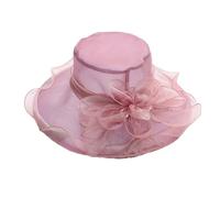 YYWDCAE Donna Cappello da Sole Estate Donne Cappello da Spiaggia della Chiesa Cappelli da Sposa Cerimonia Cappello Larga (Q)