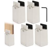 YYWEi 4 pezzi rialzo per mobili, 10 cm, regolabile con morsetto a vite, per letto quadrato da 10 a 37 mm di larghezza