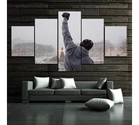 Yywife Quadro Moderno Stampe e Quadri su Tela 5 Pezzi Rocky Balboa Quadro Pittura su Tela Arte Murale Arredamento Soggiorno Moderno Modulare Decorazione Casa