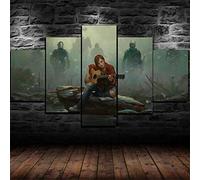 Yywife Stampe e Quadri su Tela 5 Pezzi Tela Wall Art Incorniciato The Last of US 2 Ellie Murale Quadri Moderni Soggiorno XXL casa corridoio Decor Regalo Creativo