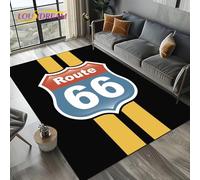 yyxsgdmw Retro America Historic Route 66, Strada Madre, Mãe Estradacarpet Tappeto per Soggiorno Camera da Letto Divano di Casa, Tappeto Antiscivolo Tappetino Q2898 90×150 Cm