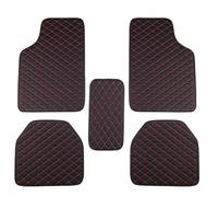 YYYQP 5 Pezzi Auto Pelle Tappetini Protettivi Impermeabili per Tappetini, per Cadillac XT4 2018-2023 Accessori Interni,C-Black-Red