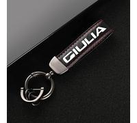 Yyyyy6A Portachiavi Auto per Alfa Romeo Giulia,Resistente e Duraturo Portachiavi Auto in Pelle Ciondolo Portachiavi Anti-Perso,A