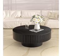 YYZIWYUN Tavolino Da Caffè Rotondo Scanalato Con Contenitore Tavolini Da Caffè Rotondi in Legno Per Soggiorno Tavolino Centrale Scanalato Moderno Fatto A Mano Per La Sala D'attesa Dell'appartamento