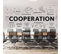 YYZOVBNN Successo Citazioni motivazionali Fiducia Abilità Decalcomania Cooperazione Lavoro di squadra Adesivo da parete Decorazioni per ufficio Decalcomania da muro