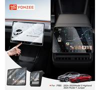 YZ Per Tesla Model 3 Y Juniper Pellicola protettiva integrata in vetro temperato HD opaca con custodia protettiva per bordi all-in-one