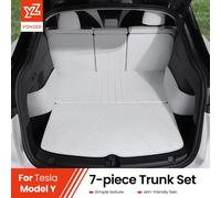YZ Per Tesla Model Y Juniper 2021-2025 Tappetini per bagagliaio in pelle Completamente circondato Fodera antiscivolo impermeabile Tappetino personalizzato