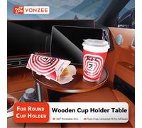 YZ Per Tesla Modello 3 Y ginepro Kia Hyundai Auto Tazza di Acqua Tavolo Esteso Bordo di Legno Solido Vassoio di Bevande Per Alimenti Tavolo Da Ufficio Portatile