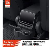 YZ Per Tesla Modello 3/Y Highland Juniper Bracciolo Box Uscita Aria Posteriore Organizzatore Scatola di Immagazzinaggio Tazza Copertura Antipolvere Car Styling Accessori