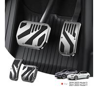 YZ Per Tesla Modello 3 Y Juniper Highland 2021-2025 Trasmissione Automatica In Alluminio Pedale Dell'automobile Set di Copertura Kit Antiscivolo Pedale frizione