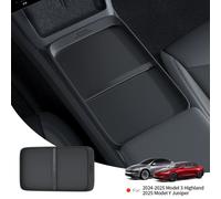 YZ Per Tesla Modello 3 Y Juniper Highland 2025 Console centrale Vassoi Bere Cibo Tavolo Piatto da scrivania Bracciolo per auto Scatola di immagazzinaggio Organizzatore